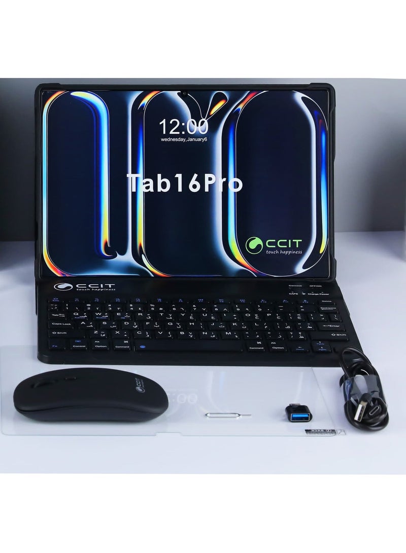 CCIT Tab 16 Pro 10.1 Inch Android Tablet 16GB RAM 1TB ROM 10000 mAh Battery with Keyboard and Accessories Blue - Image 3